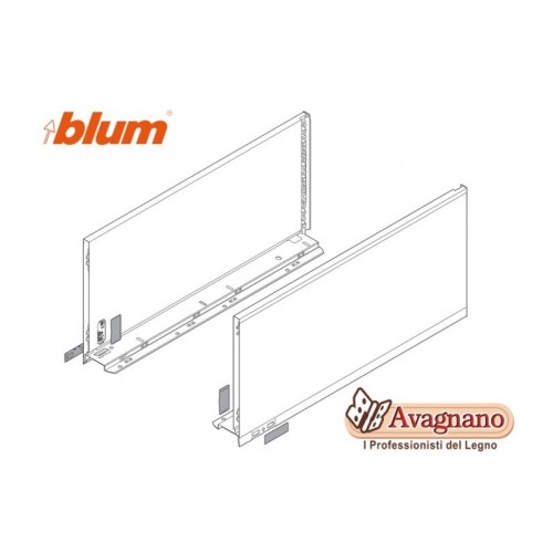 BLUM LEGRABOX SPONDINE BIANCO OPACO ALTEZZA F (241 mm), 500 mm