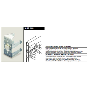 GANCIO IN FERRO ZINCATO PER ZOCCOLO IN LEGNO O PLASTICA  - MANART 2