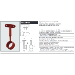 REGGITUBO CHIUSO PER TUBO TONDO CENTRALE NICHELATO D.18 mm - MANART 2