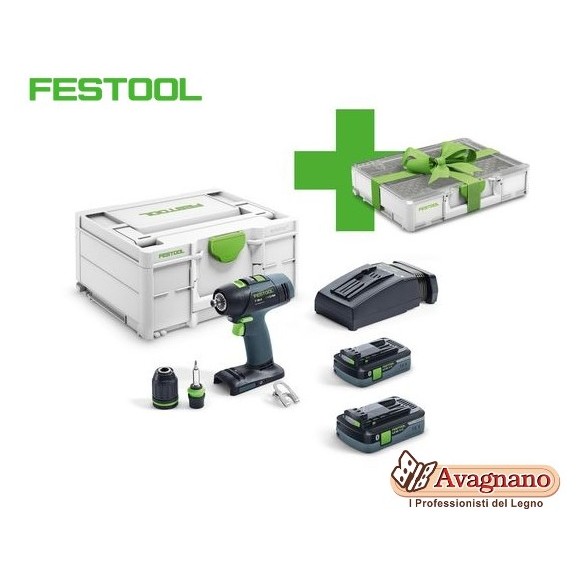 Trapano avvitatore a batteria T 18+3 HPC 4,0 I-Plus FESTOOL