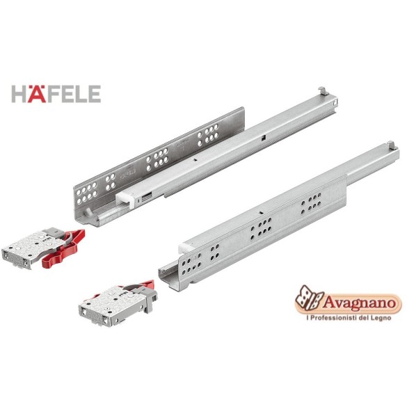GUIDA CASSETTO MATRIX RUNNER ESTRAZIONE TOTALE 250mm 30 KG SPINGI/APRI REGOLAZIONE 3D - HAFELE