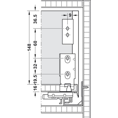 SET SPONDA PER CASSETTO H175 MM...