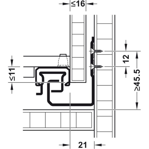 GUIDA CASSETTO SYNCRO MATRIX UMA30 3D ESTRAZIONE TOTALE 450mm 30 KG AMMORTIZZATA - HAFELE