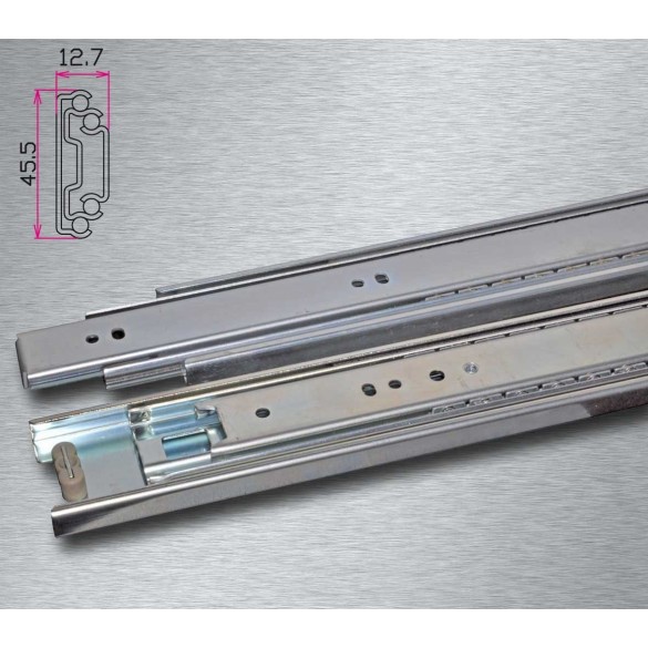 GUIDA A SFERA 300 MM PER CASSETTI A ESTRAZIONE TOTALE "SPINGI-APRI" 40 KG – RAM INDUSTRIE