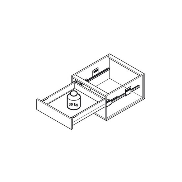 COPPIA DI SPONDA PER CASSETTO H128 MM MATRIXBOX A30 GRIGIO ANTRACITE PROFONDITA' 450MM- HAFELE