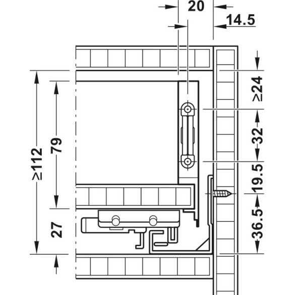 SET SPONDA PER CASSETTO H 89 MM MATRIXBOX A30 BIANCO OPACO PROFONDITA' 300MM - HAFELE