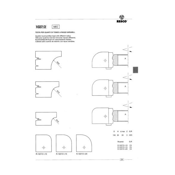 FRESA PER TOUPIE 1027/2 RESCO