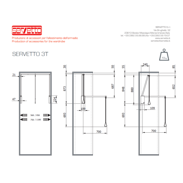 APPENDIABITI SALISCENDI SERVETTO 3T, 75-110 BROWN