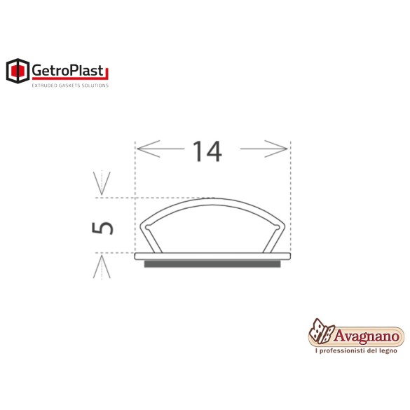 GUARNIZIONE SU SUPPORTO RIGIDO ADESIVO PER PORTE BLINDATE 2,5 METRI NERO - GETROPLAST