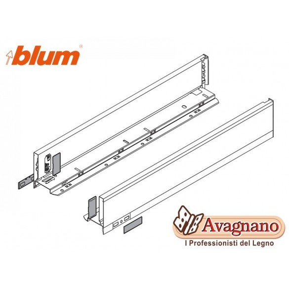 BLUM LEGRABOX SPONDINE GRIGIO ORIONE ALTEZZA M (90,5 mm), 400 mm