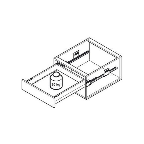 COPPIA DI SPONDA PER CASSETTO H 89 MM MATRIXBOX A30 GRIGIO ANTRACITE - HAFELE