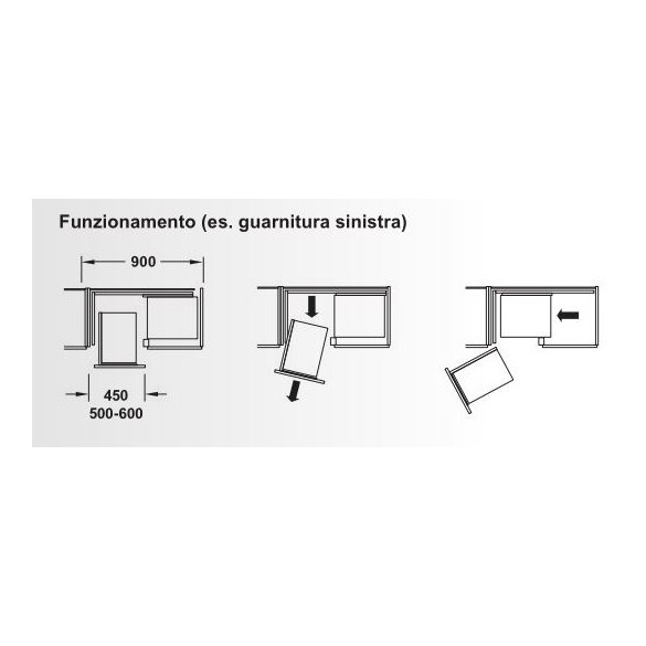 GUARNITURA ESTRAIBILE COR FOLD DESTRO  - HAFELE