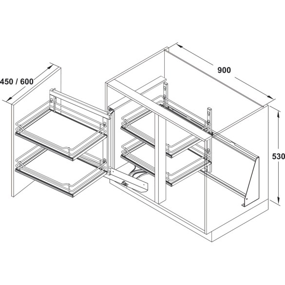 GUARNITURA ESTRAIBILE COR FOLD DESTRO  - HAFELE