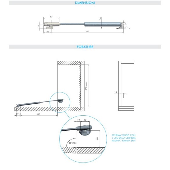 PISTONE A GAS PER CALATOIA SCRITTOIO KRABI - LIVENZA