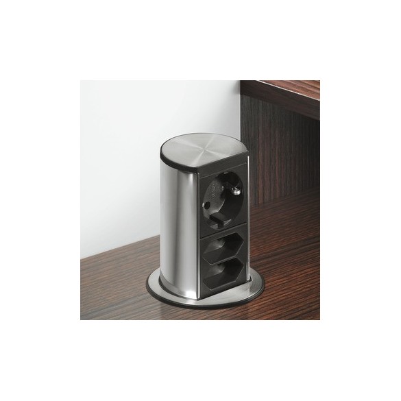 MULTIPRESA A SCOMPARSA ELEVATOR CON COPERTURA PUSH 230 V - HAFELE