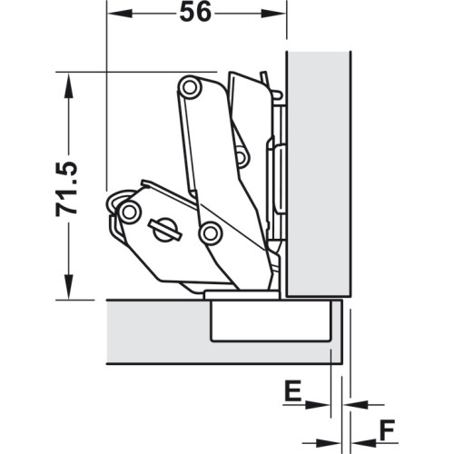 CERNIERA 155° HAFELE F.35 COLLO PIANO...