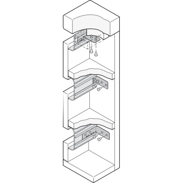 PROFILO PER GOLA, PER FRONTALI SENZA MANIGLIA, IN ALLUMINIO NERO OPACO - HAFELE