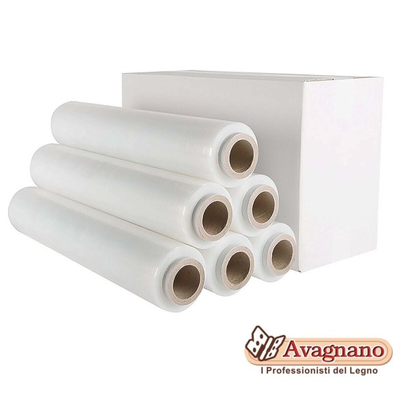 BOBINA FILM ESTENSIBILE TRASPARENTE DA 2,2Kg, 50 cm PELLICOLA MANUALE