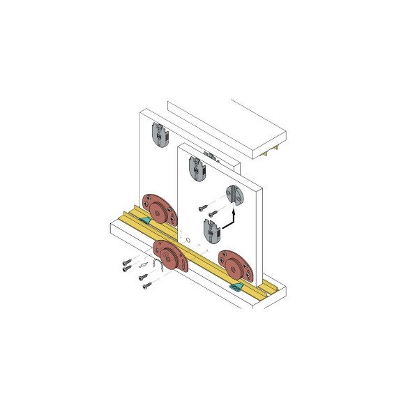 GUARNITURA ANTA SCORREVOLE PER MOBILI PORTATA 40 KG 0320/10 - KOBLENZ