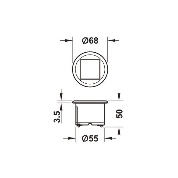 MULTIPRESA A SCOMPARSA ELEVATOR CON COPERTURA PUSH 230 V - HAFELE