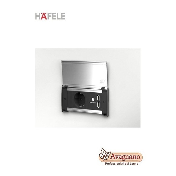 MULTIPRESA A SCOMPARSA ELEVATOR CON COPERTURA PUSH 230 V - HAFELE