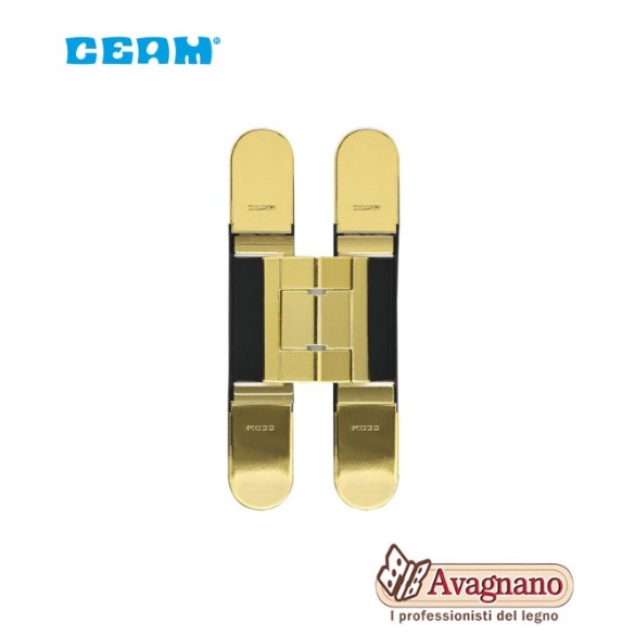 CERNIERA A SCOMPARSA PER MOBILI CEAM 929 REGOLAZIONE 3D OTTONE
