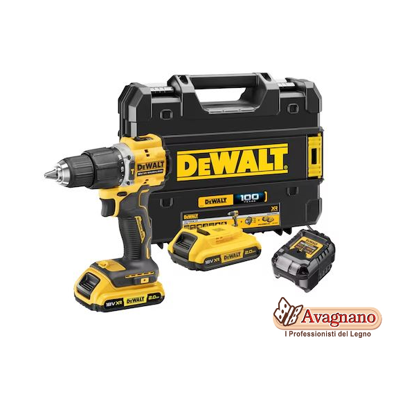 TRAPANO AVVITATORE CON PERCUSSIONE 100 ANNI 18V 2AH XR - DEWALT