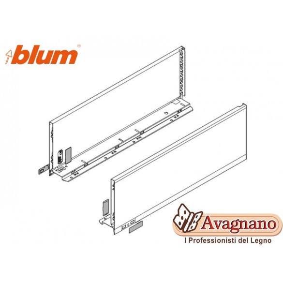 BLUM LEGRABOX SPONDINE GRIGIO ORIONE ALTEZZA C (177mm), 500 mm