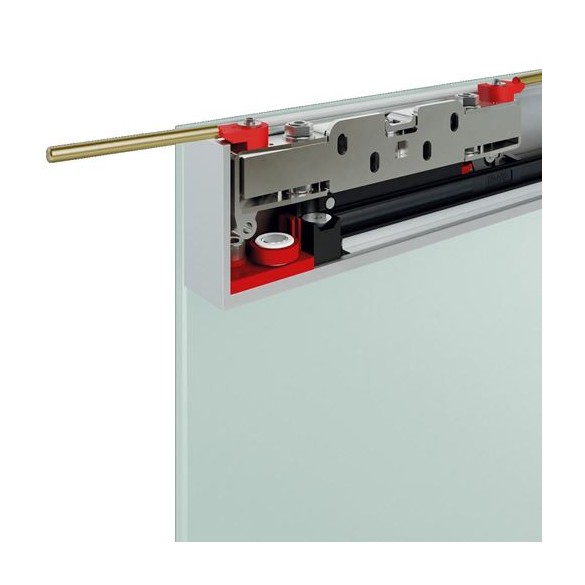 SISTEMA INVISIBILE MAGIC 2 VETRO 1800 mm10 ARGENTO TERNO PER PORTE SCORREVOLI IN VETRO