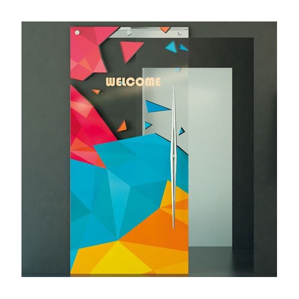 SISTEMA INVISIBILE MAGIC 2 VETRO 1800 mm10 NERO TERNO PER PORTE SCORREVOLI IN VETRO