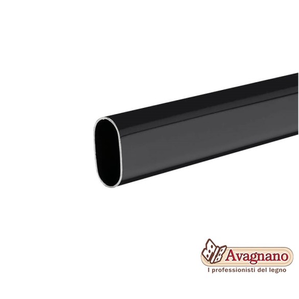 TUBO APPENDIABITI OVALE 3 METRI NERO SEMI-OPACO 30x15 mm - MANART
