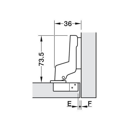 CERNIERA HAFELE F.35 COLLO ALTO AMMORTIZZATA