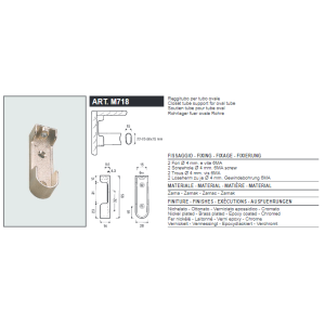 REGGITUBO PER TUBO OVALE LATERALE NICHELATO - MANART 2