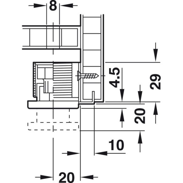 PIEDINO REGOLABILE E LIVELLATORE CON ANGOLARE DI SUPPORTO - CAMAR