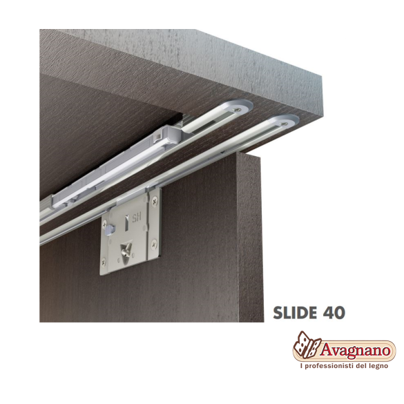 GUARNITURA SLIDE 40 ANTA SCORREVOLE PER MOBILI AMMORTIZZATO 40 KG SERVICE