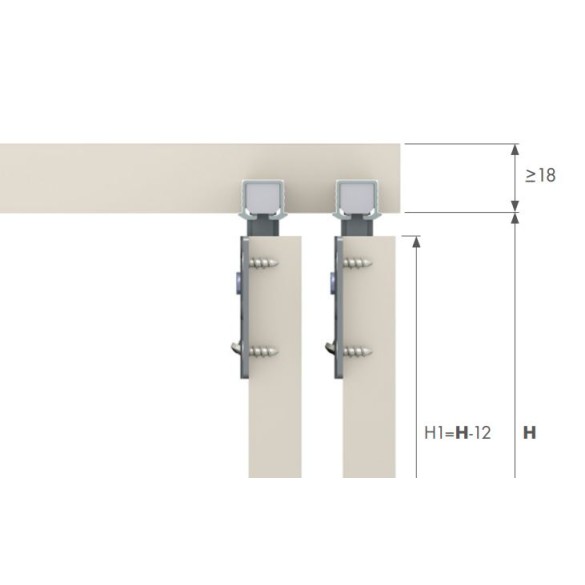 BINARIO PER GUARNITURA SLIDE 40 ANTA SCORREVOLE PER MOBILI AMMORTIZZATO SERVICE