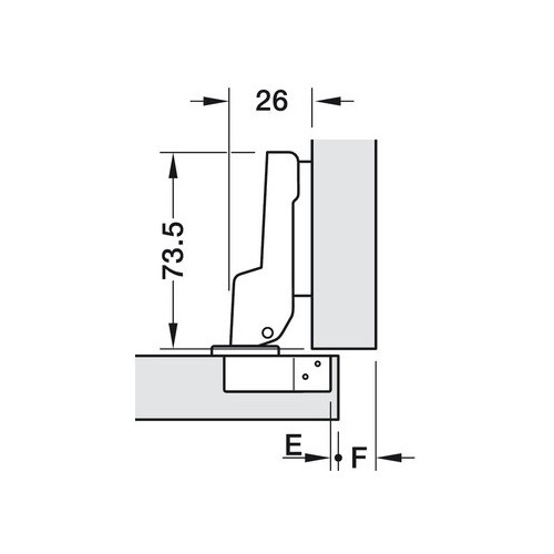 CERNIERA HAFELE F.35 1/2 COLLO AMMORTIZZATA