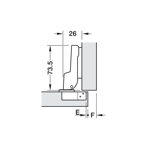 CERNIERA HAFELE F.35 1/2 COLLO AMMORTIZZATA