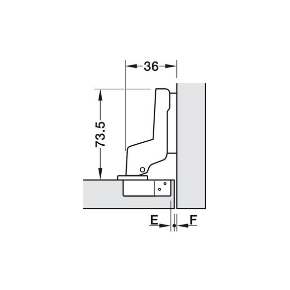 CERNIERA HAFELE F.35 COLLO ALTO AMMORTIZZATA