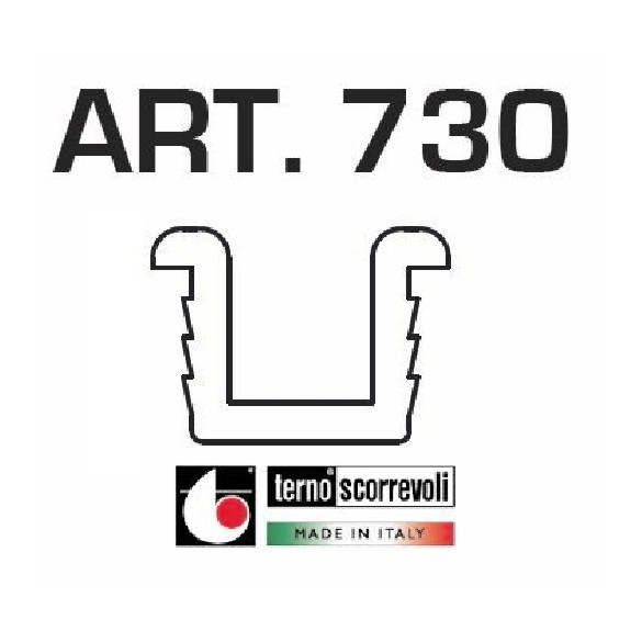 BINARIO PORTE SCORREVOLI PER MOBILI TERNO 730 PLASTICA NERO- 3000 MM