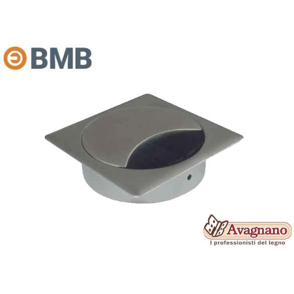 PASSACAVO QUADRO E SPAZZOLA NERA DIAMETRO 80 mm ARGENTO - BMB