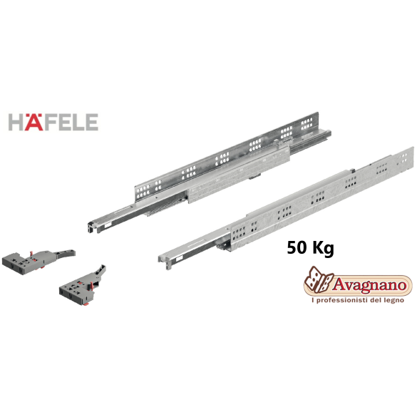 GUIDA CASSETTO SYNCRO MATRIX UMA50 3D ESTRAZIONE TOTALE 600mm 50 KG AMMORTIZZATA - HAFELE
