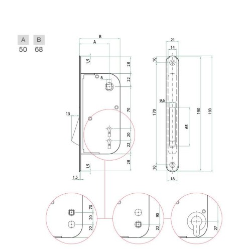 SERRATURA MAGNETICA B ONE OTTONE -...