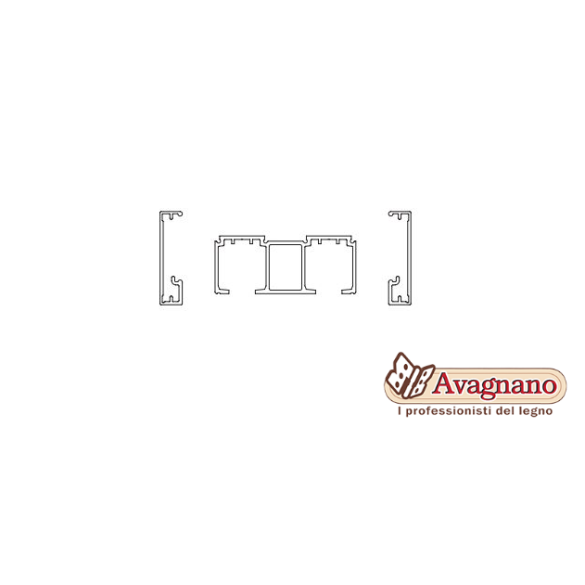 BINARIO DOPPIO PER ANTA IN ALLUMINIO UNIVERSAL NERO 3 METRI - TERNO