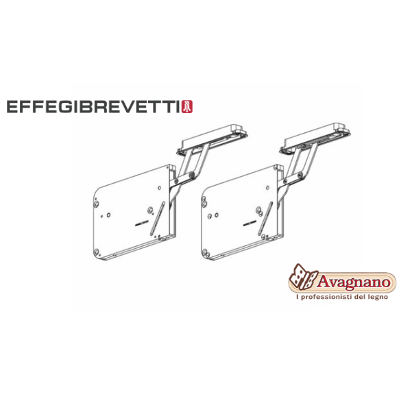 SET PER RIBALTA UNICO FLAP CONFIGURAZIONE 3 NICHEL - EFFEGIBREVETTI