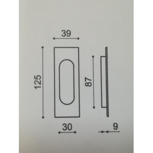 MANIGLIA INCASSO RETTANGOLARE CON FORO ORO LUCIDO - MARIVA 2