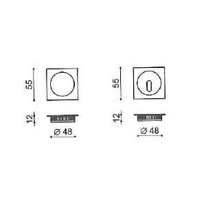 MANIGLIA INCASSO RETTANGOLARE CON FORO ORO LUCIDO - MARIVA 2