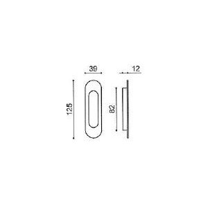 MANIGLIA INCASSO OVALE CON FORO ORO LUCIDO - MARIVA 2