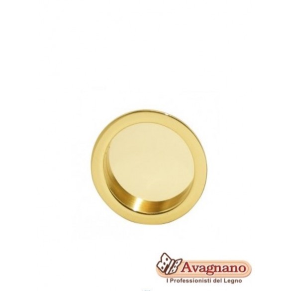 MANIGLIA INCASSO RETTANGOLARE CON FORO ORO LUCIDO - MARIVA