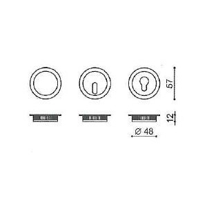 MANIGLIA INCASSO RETTANGOLARE CON FORO ORO LUCIDO - MARIVA 2